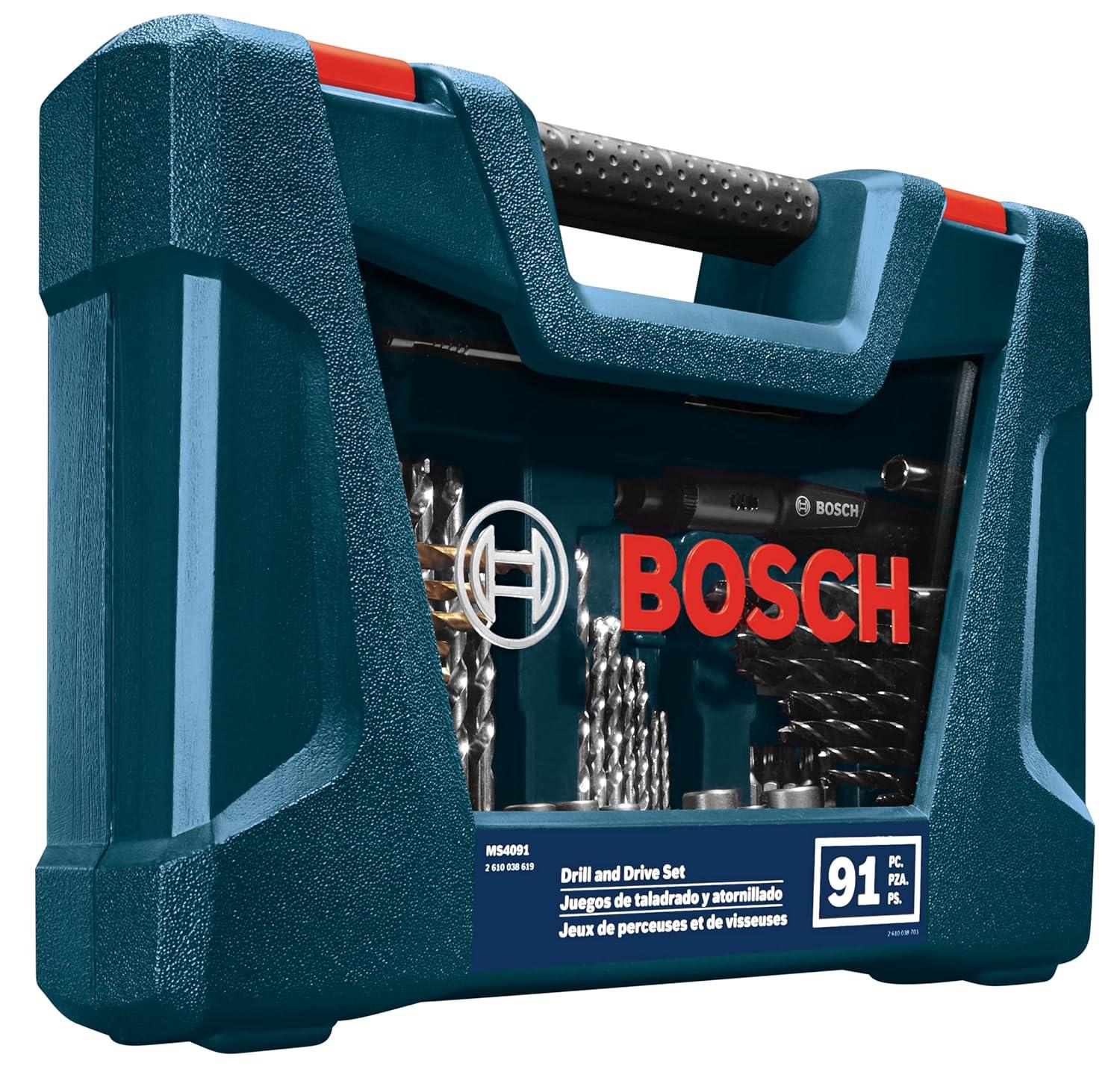 imageBOSCH MS4091 91Piece Drilling and Driving Mixed Set with Included Case for Applications in Wood Metal MasonryMS4091