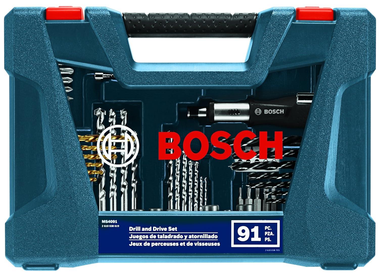 imageBOSCH MS4091 91Piece Drilling and Driving Mixed Set with Included Case for Applications in Wood Metal MasonryMS4091