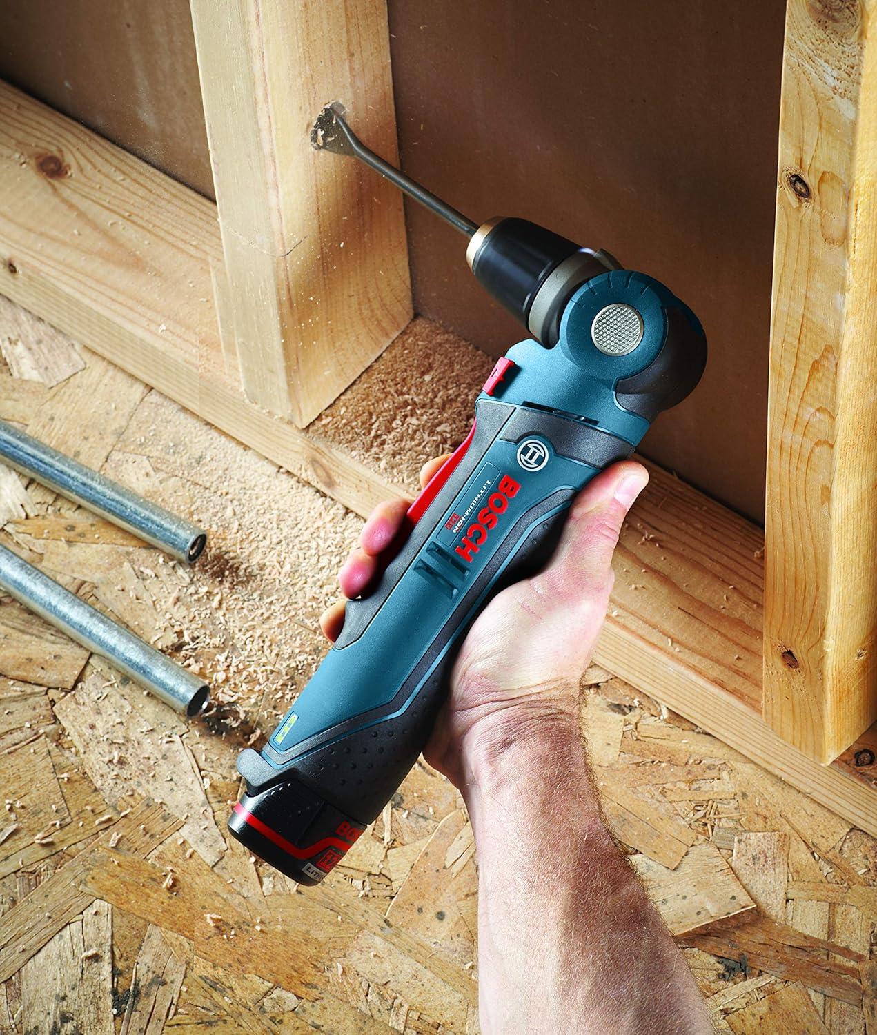 imageBOSCH PS11BN 12Volt Max LithiumIon 38Inch Right Angle DrillDriver with LBOXX ExactFit Tool Insert Tray Blue