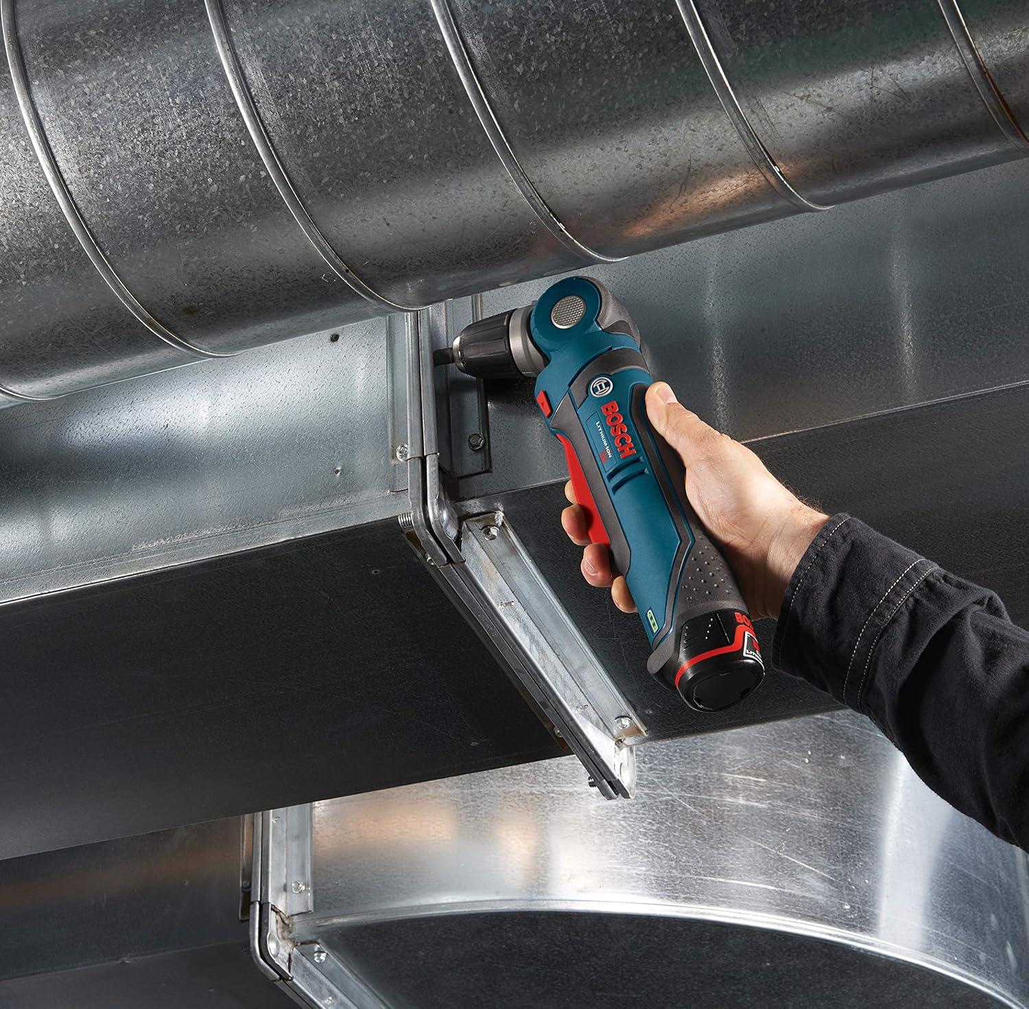 imageBOSCH PS11BN 12Volt Max LithiumIon 38Inch Right Angle DrillDriver with LBOXX ExactFit Tool Insert Tray Blue
