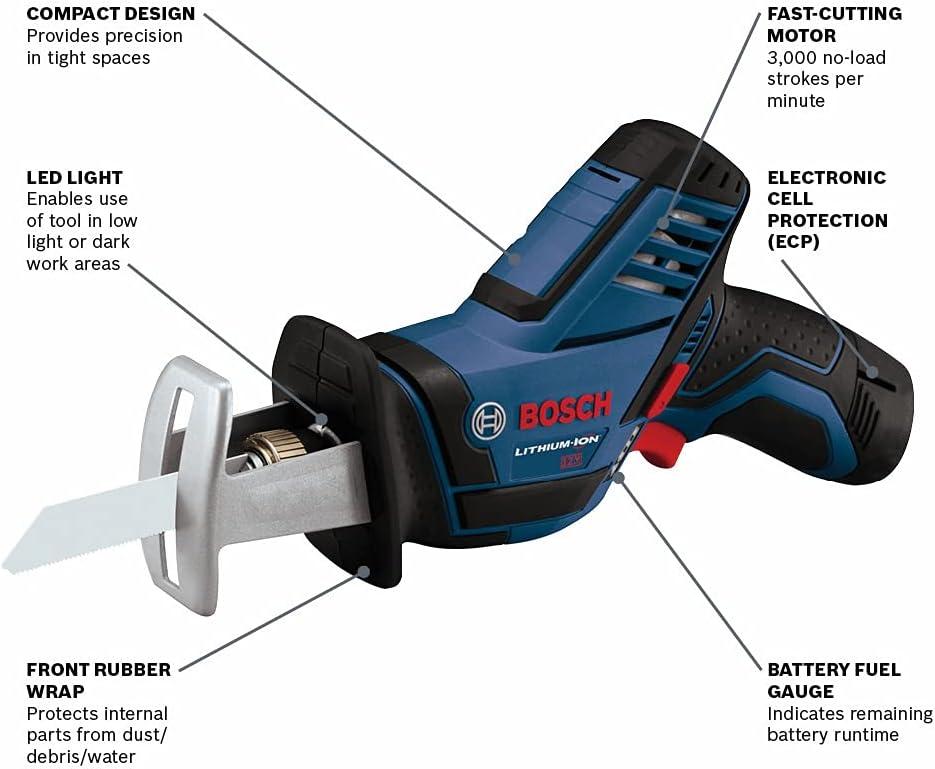 imageBOSCH PS60N 12V Max Pocket Reciprocating Saw Bare Toolw 12V Battery