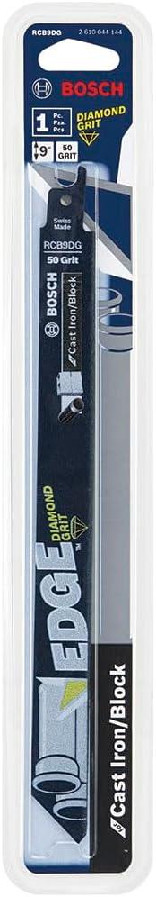 imageBOSCH RCB9DG 1Piece 9 in 50 Grit DiamondGrit Edge Reciprocating Saw Blade for Cast Iron Block