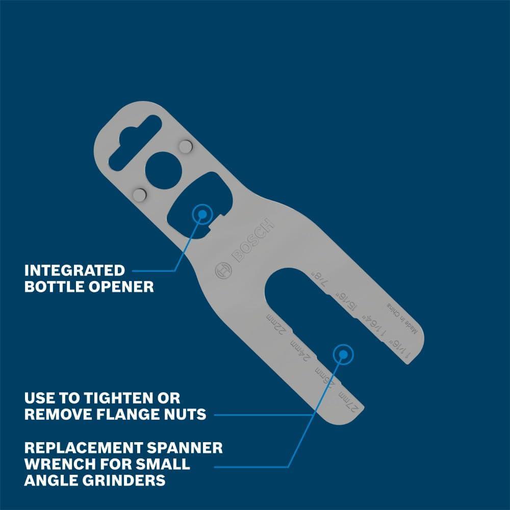 imageBOSCH SW0100 Spanner Wrench for Angle Grinders Universal Fit for Flange Nuts Replacement Tool for Wheels amp Blades