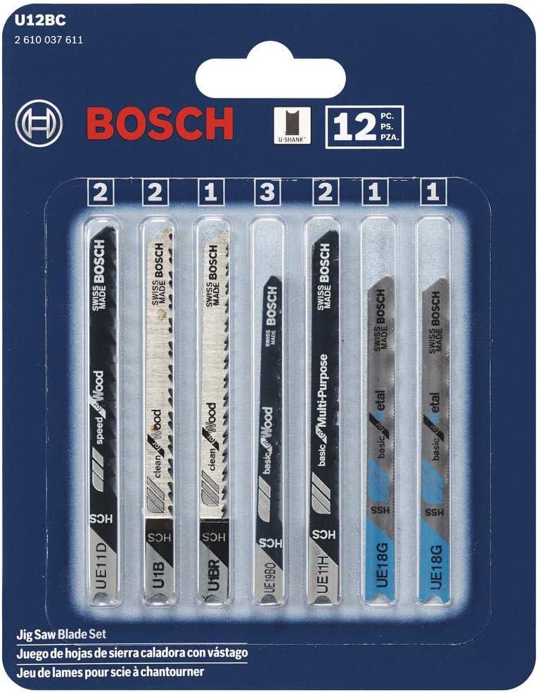 imageBOSCH U12BC 12Piece UShank Jigsaw Blade Assorted Set Ideal for ThinMetal Cutting and Wood Applications