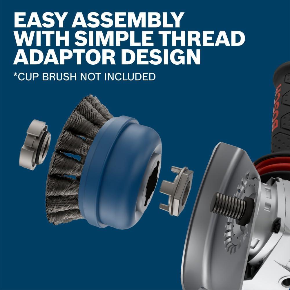 imageBOSCH WGX0100 XLOCK Wire Wheel Adapter for 5811 Angle Grinders Enables Faster ToolFree XLOCK Accessory Changes