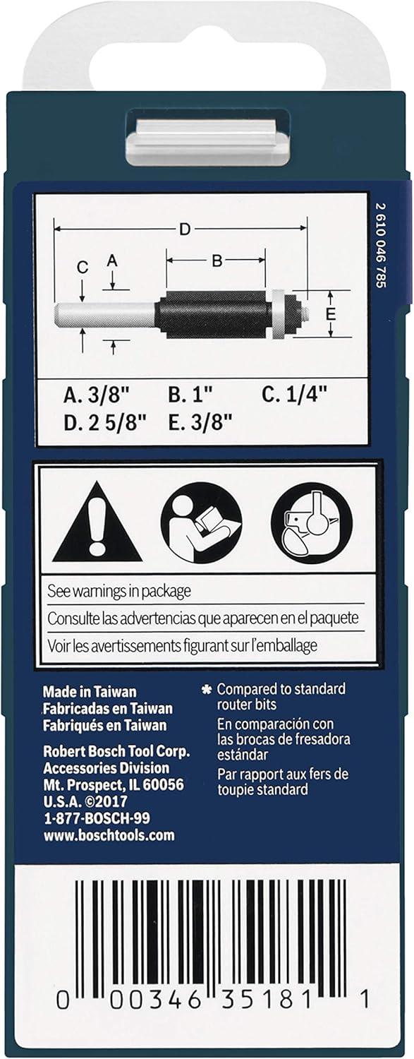 imageBosch 85268MC 38 in Double Flute Laminate Flush Trimming Router Bit