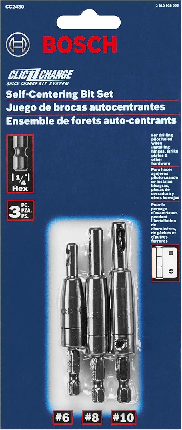 imageBosch CC2430 ClicChange 14 in SelfCentering Drill Bit Assortment 3Piece3pc Set