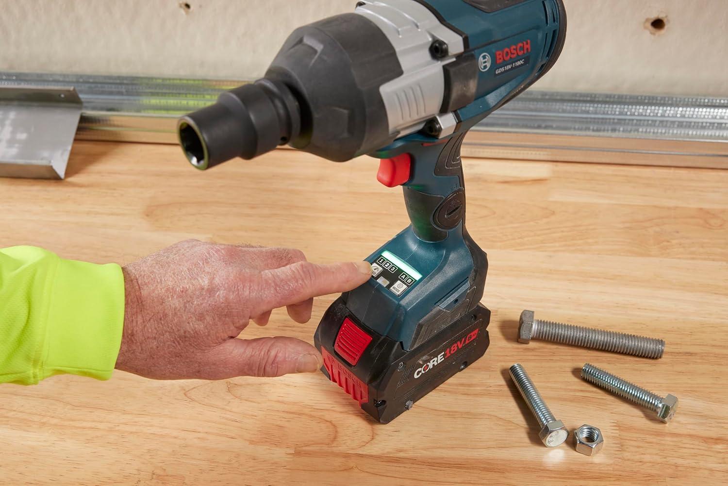 imageBosch GDS18V1180CN PROFACTOR 18V ConnectedReady 34 In Impact Wrench with Friction Ring and ThruHole Bare ToolTool Only