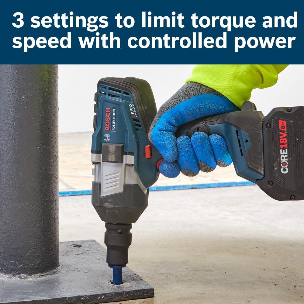imageBosch GDS18V1180CN PROFACTOR 18V ConnectedReady 34 In Impact Wrench with Friction Ring and ThruHole Bare Toolw 2 18V 8 Ah Batteries