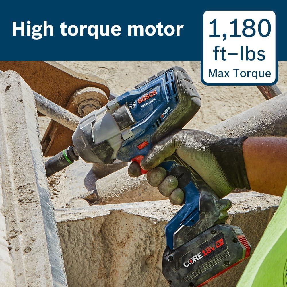 imageBosch GDS18V1180CN PROFACTOR 18V ConnectedReady 34 In Impact Wrench with Friction Ring and ThruHole Bare Toolw 2 18V 8 Ah Batteries
