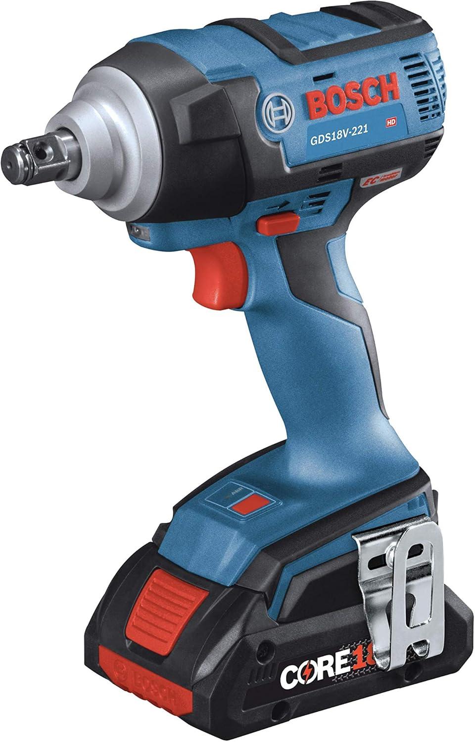 imageBosch GDS18V221B25 18V EC Brushless 12 In Impact Wrench Kit with 2 CORE18V 40 Ah Compact Batteriesw 2 18V 4 Ah Batteries