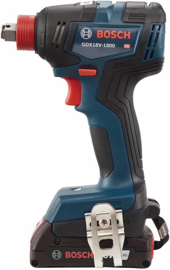 imageBosch GDX18V1800B12 18V TwoInOne 14 In and 12 In BitSocket Impact DriverWrench Kit with 2 Ah Standard Power Battery