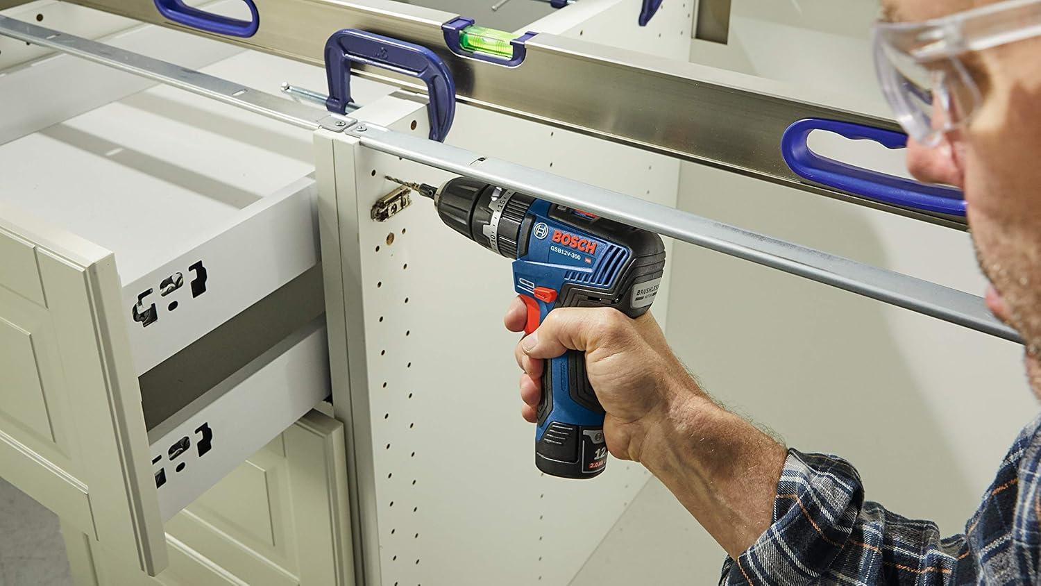 imageBosch GSB12V300N 12V Max Brushless 38 In Hammer DrillDriver Bare Toolw 2 12V Batteries