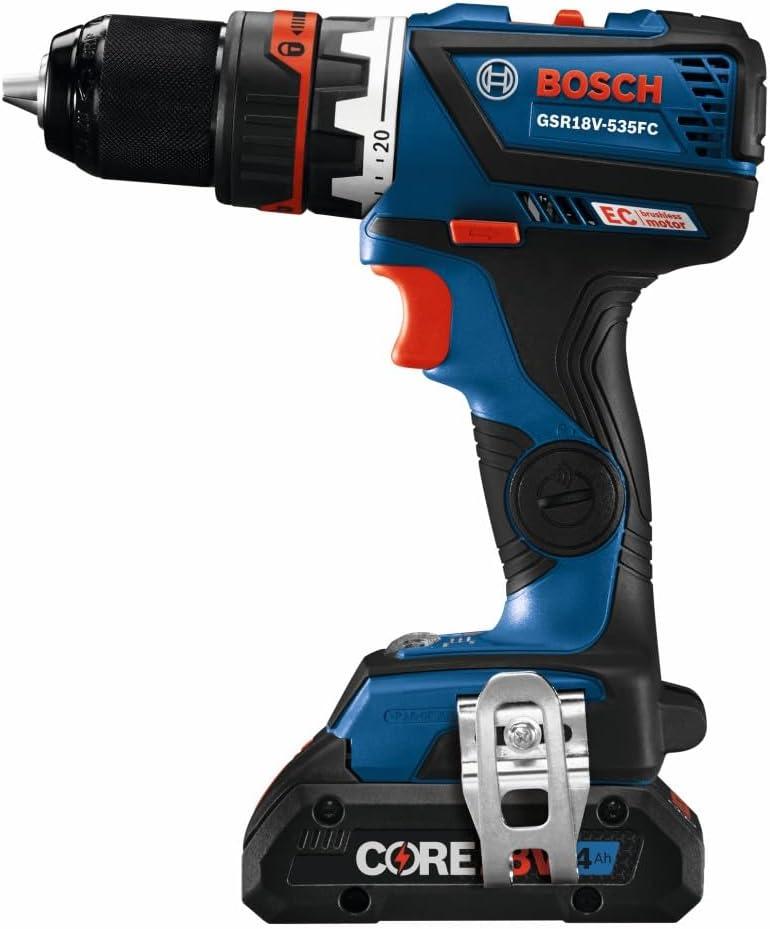 imageBosch GSR18V535FCB15 18V DrillDriver with 5In1 Flexiclick System and 1 CORE18V 4 Ah Advanced Power Battery