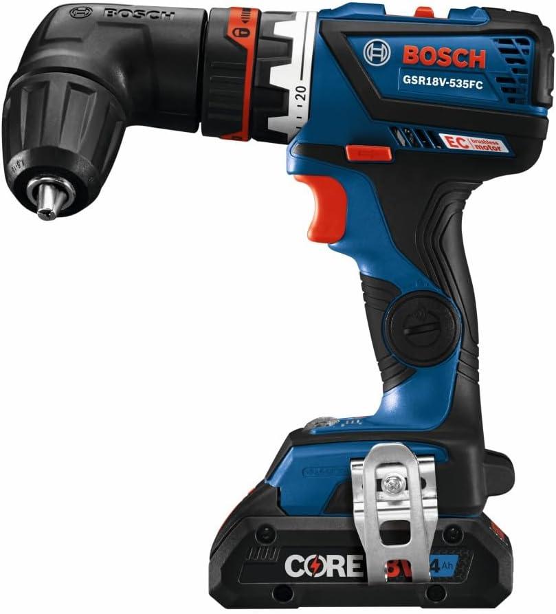 imageBosch GSR18V535FCB15 18V DrillDriver with 5In1 Flexiclick System and 1 CORE18V 4 Ah Advanced Power Battery