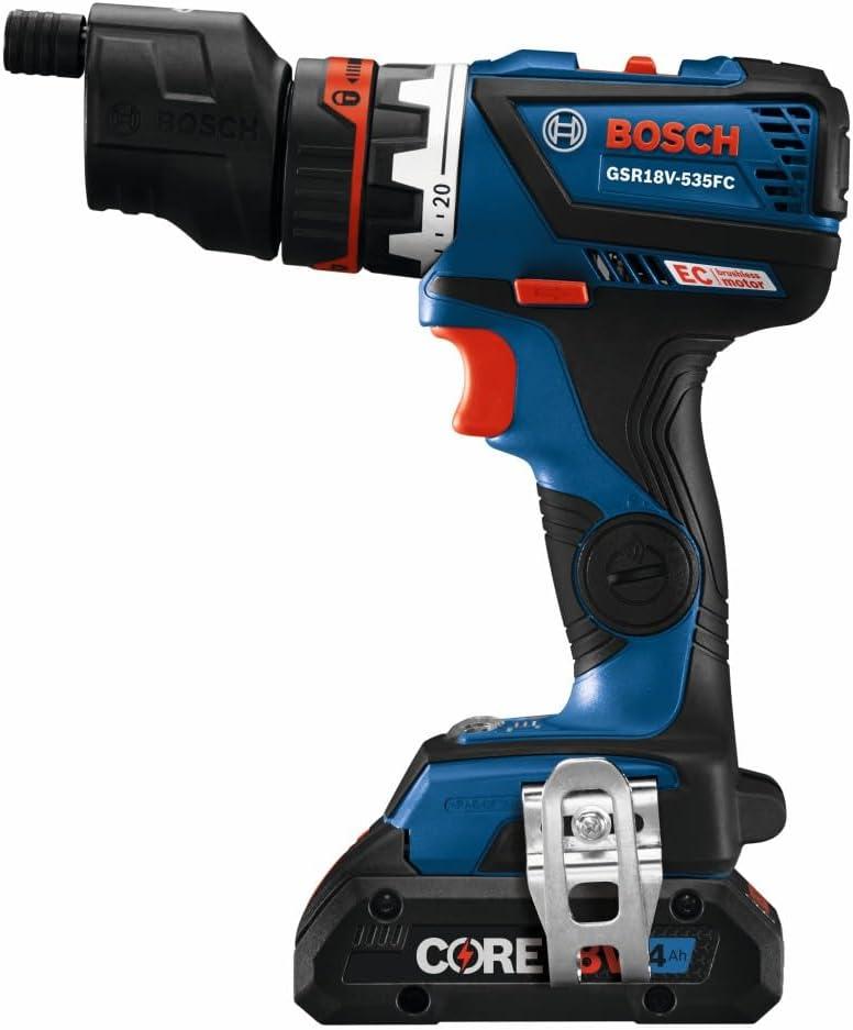 imageBosch GSR18V535FCB15 18V DrillDriver with 5In1 Flexiclick System and 1 CORE18V 4 Ah Advanced Power Battery