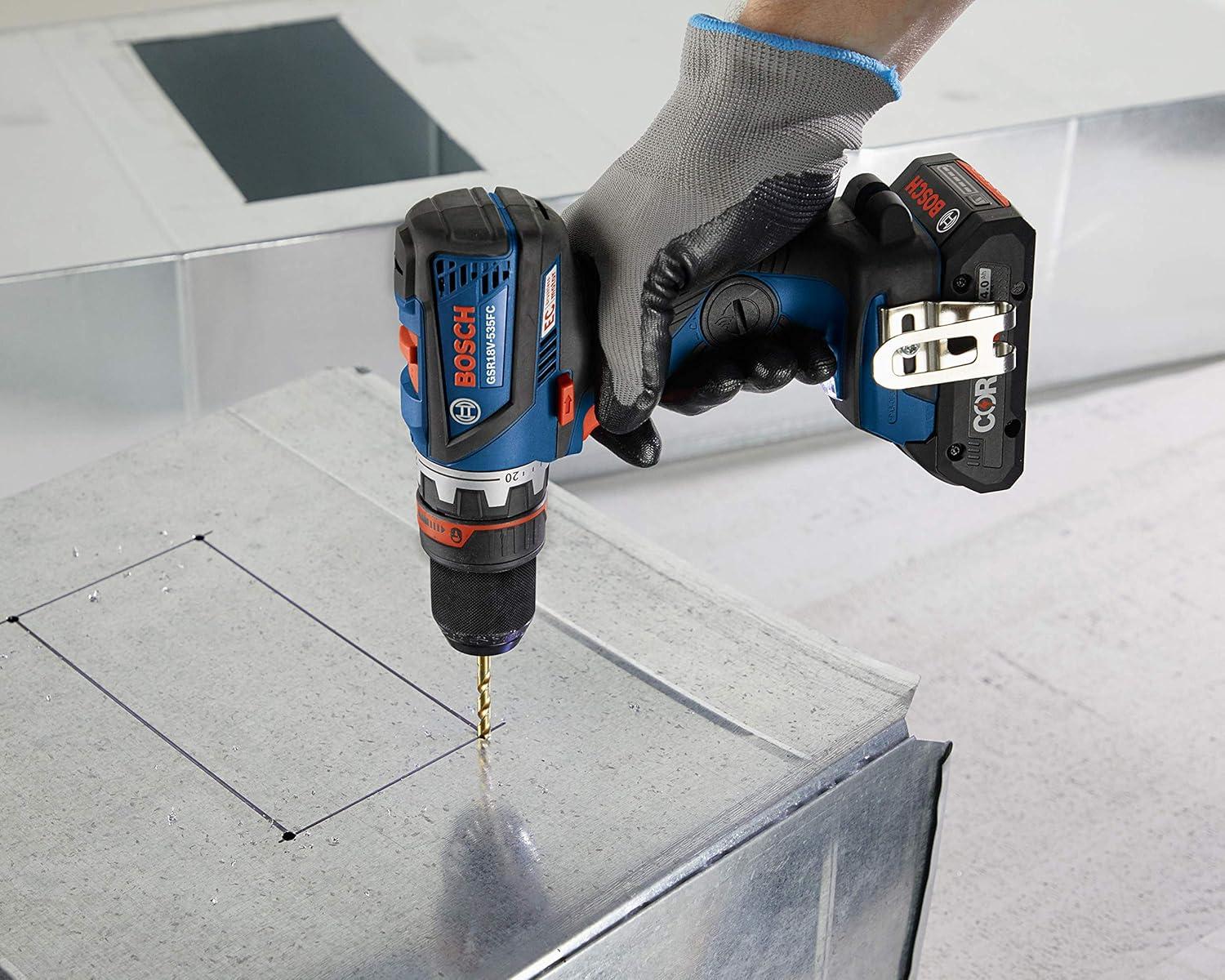 imageBosch GSR18V535FCB15 18V DrillDriver with 5In1 Flexiclick System and 1 CORE18V 4 Ah Advanced Power Battery
