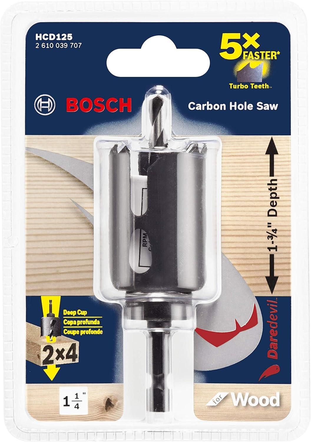 imageBosch HCD125 114 In Daredevil Wood Hole Saw with Arbor