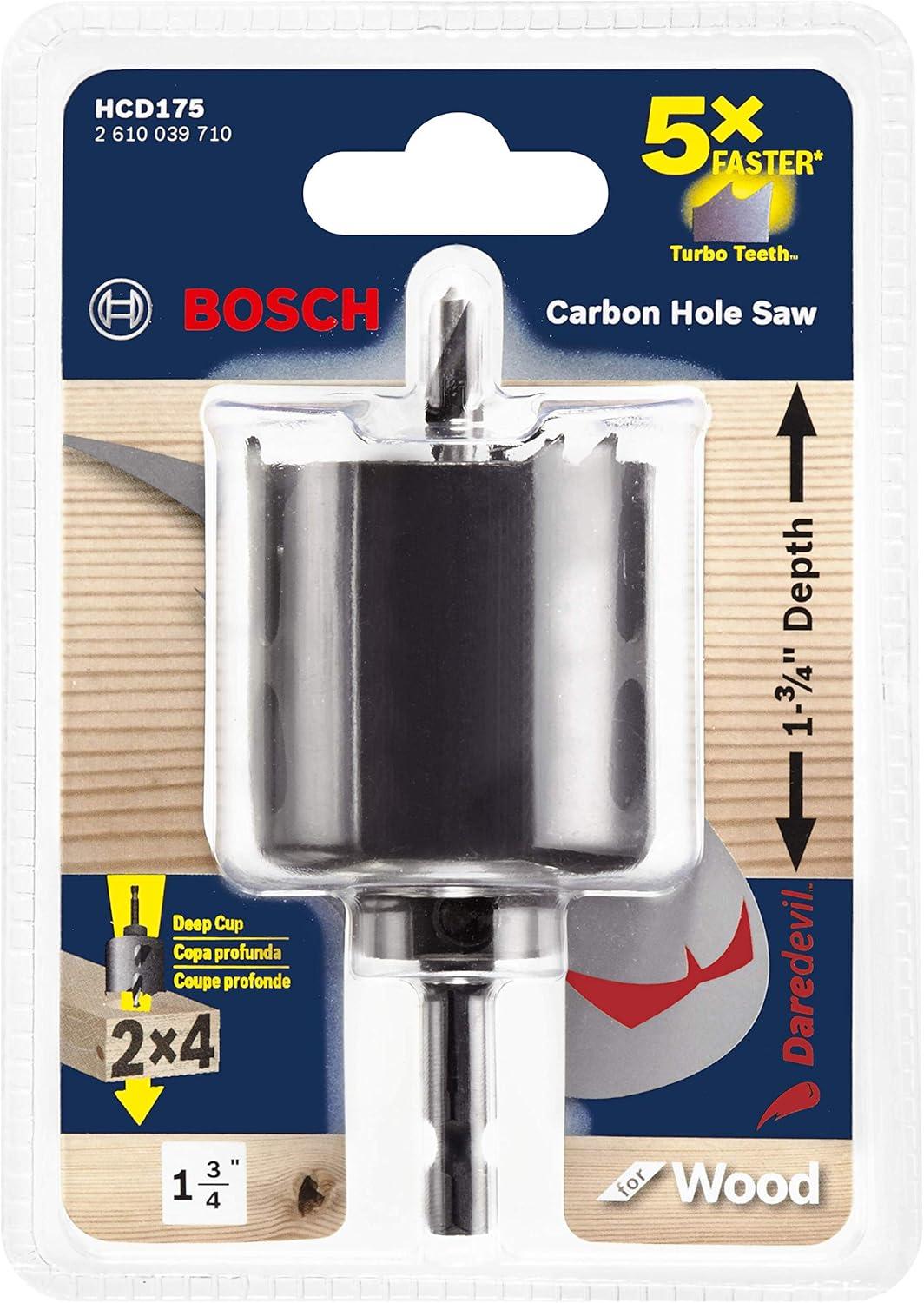 imageBosch HCD175 134 In Daredevil Wood Hole Saw with Arbor