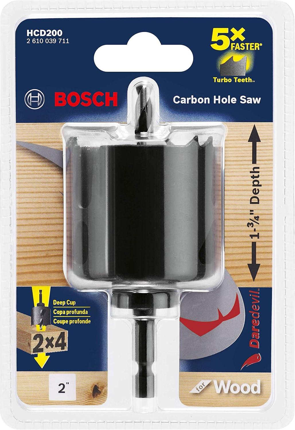imageBosch HCD200 2 in Daredevil Wood Hole Saw with Arbor