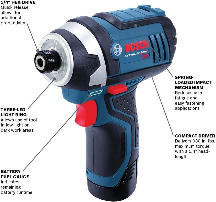 imageBosch PS41N 12V Max 14 In Hex Impact Driver Bare Tool