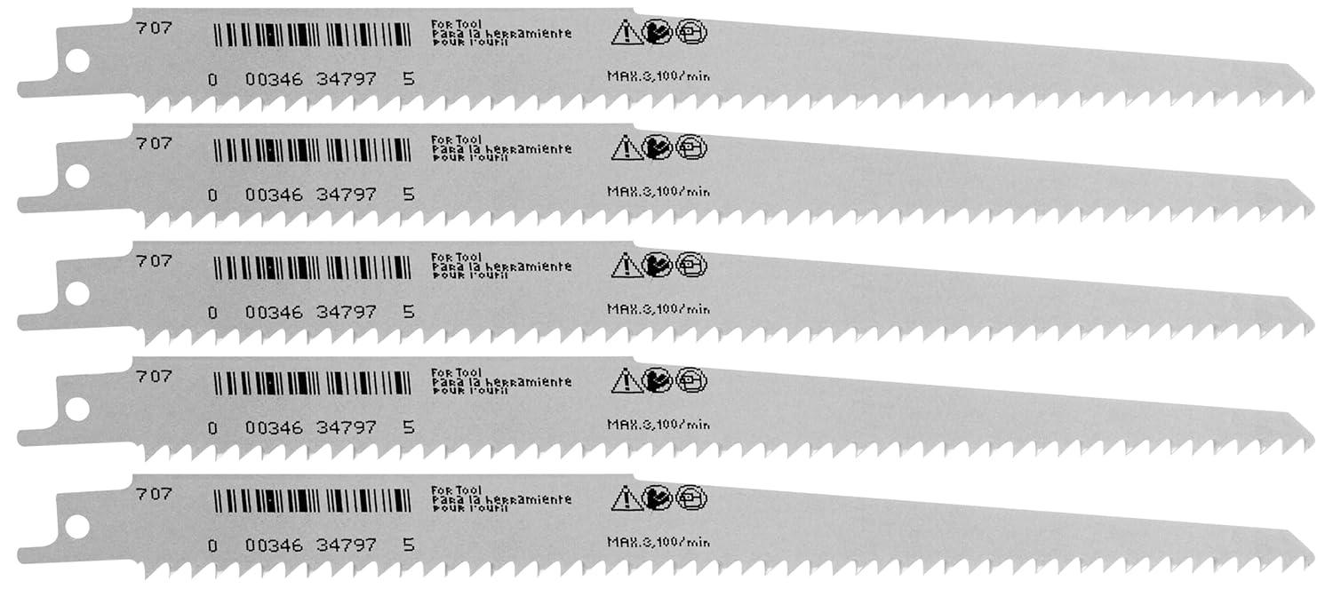 imageBosch RW96 5Piece 9 in 6 TPI Wood Reciprocating Saw Blade9