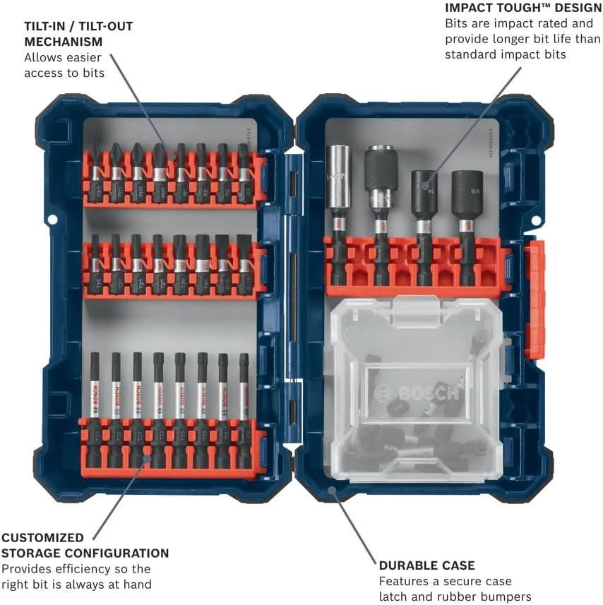 imageBosch SDMS44 44Piece Assorted Impact Tough Screwdriving Custom Case System Set for Screwdriving ApplicationsScrewdriving