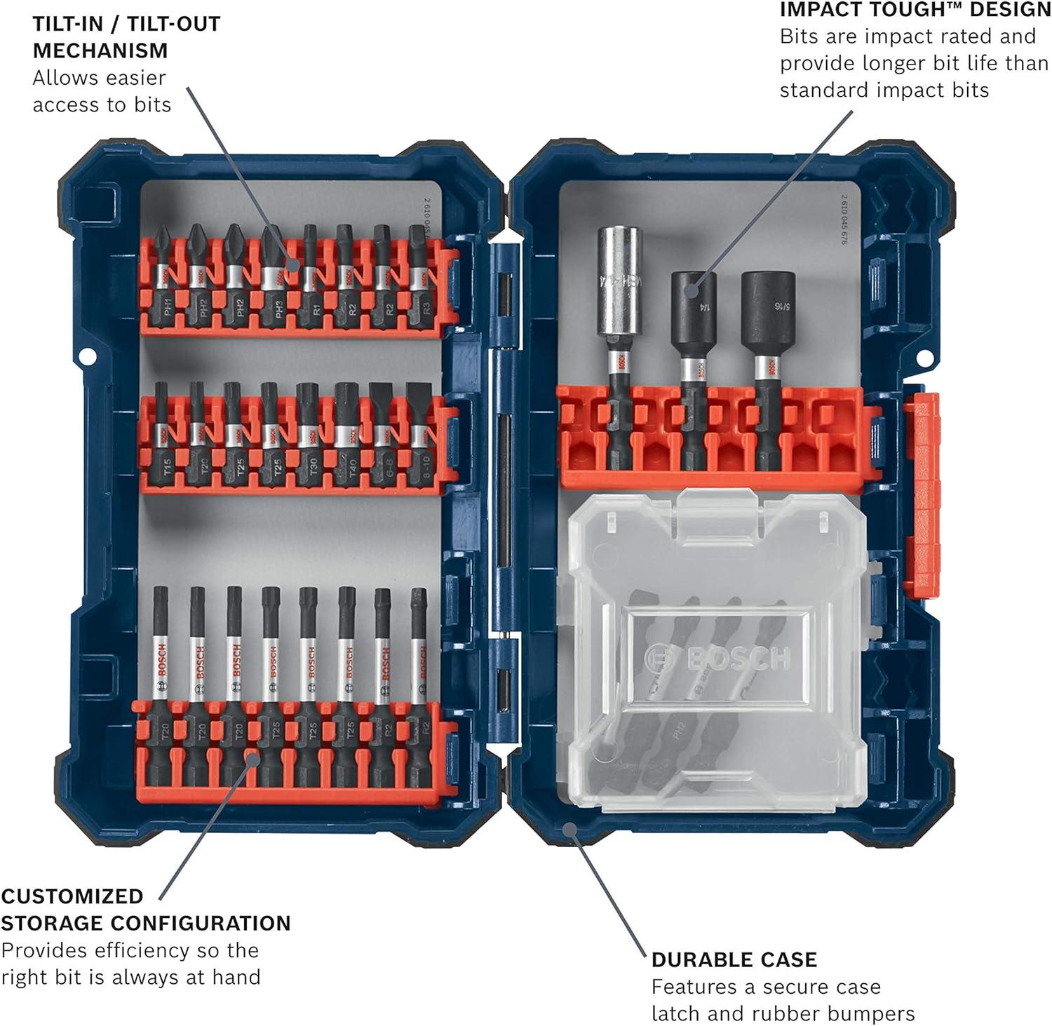 imageBosch SDMS44 44Piece Assorted Impact Tough Screwdriving Custom Case System Set for Screwdriving ApplicationsScrewdriving
