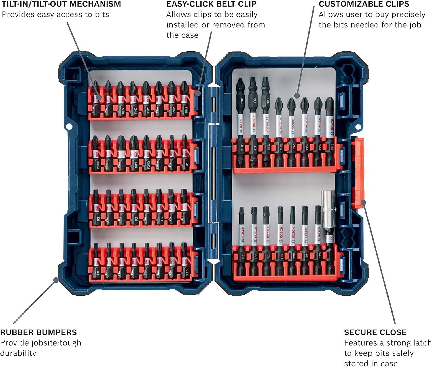 imageBosch SDMS44 44Piece Assorted Impact Tough Screwdriving Custom Case System Set for Screwdriving ApplicationsScrewdriving