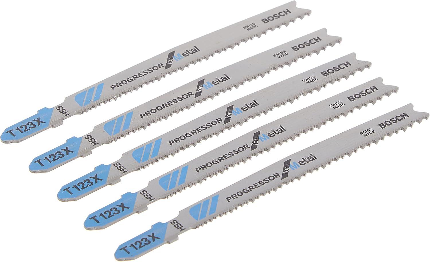 imageBosch T118GFS 5Piece 314 in 36 TPI Basic for Stainless Steel TShank Jig Saw BladesFast Cuts Long Life for Metal