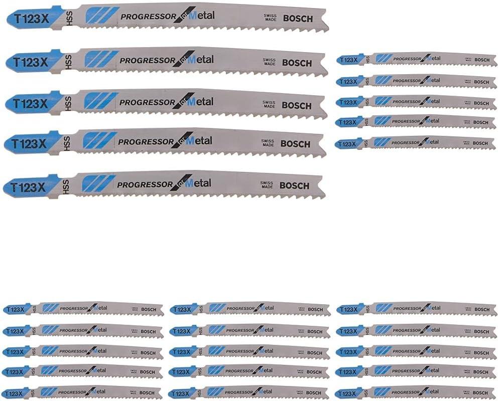 imageBosch T118GFS 5Piece 314 in 36 TPI Basic for Stainless Steel TShank Jig Saw BladesFast Cuts Long Life for Metal