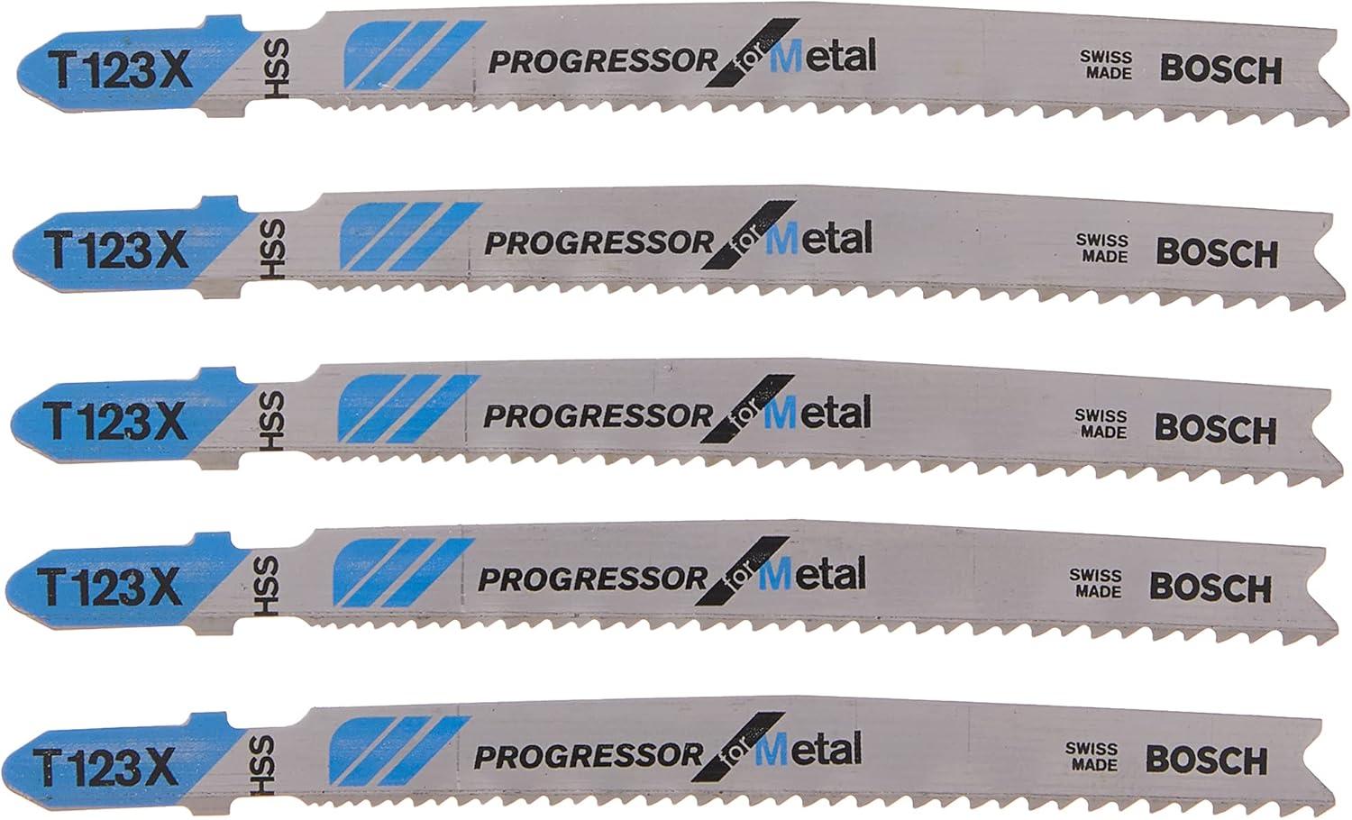 imageBosch T118GFS 5Piece 314 in 36 TPI Basic for Stainless Steel TShank Jig Saw BladesFast Cuts Long Life for Metal