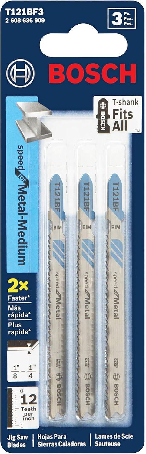imageBosch T118GFS 5Piece 314 in 36 TPI Basic for Stainless Steel TShank Jig Saw BladesFast Cuts for Metal