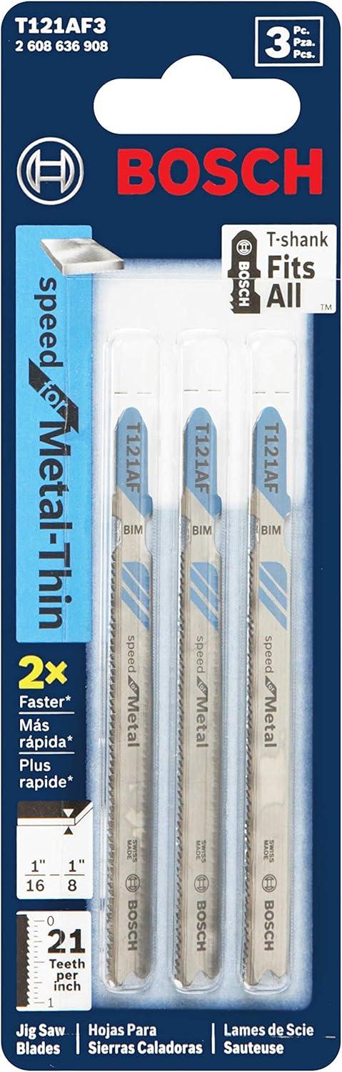 imageBosch T118GFS 5Piece 314 in 36 TPI Basic for Stainless Steel TShank Jig Saw BladesFast Cuts for Metal