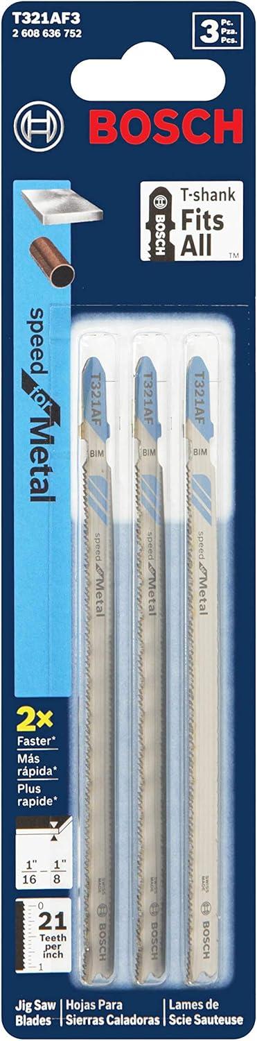 imageBosch T118GFS 5Piece 314 in 36 TPI Basic for Stainless Steel TShank Jig Saw BladesFast Cuts for Metal