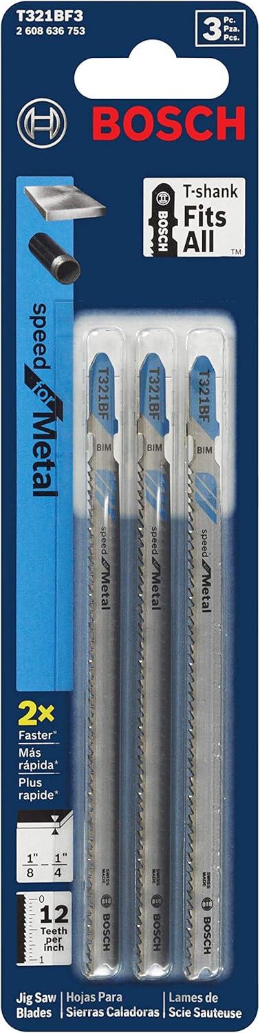 imageBosch T118GFS 5Piece 314 in 36 TPI Basic for Stainless Steel TShank Jig Saw BladesFast Cuts for Metal