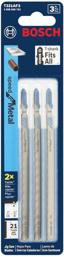 imageBosch T118GFS 5Piece 314 in 36 TPI Basic for Stainless Steel TShank Jig Saw BladesFast Cuts for Metal