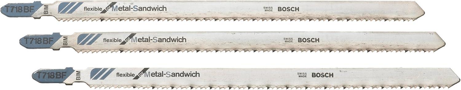 imageBosch T118GFS 5Piece 314 in 36 TPI Basic for Stainless Steel TShank Jig Saw BladesFlexible Cuts for Metal
