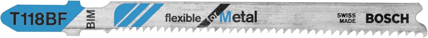 imageBosch T118GFS 5Piece 314 in 36 TPI Basic for Stainless Steel TShank Jig Saw BladesFlexible Cuts for Metal