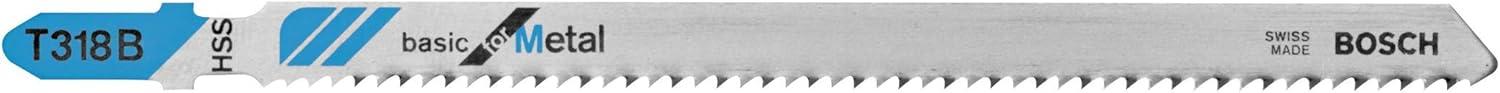 imageBosch T118GFS 5Piece 314 in 36 TPI Basic for Stainless Steel TShank Jig Saw BladesStraight Cuts for Metal