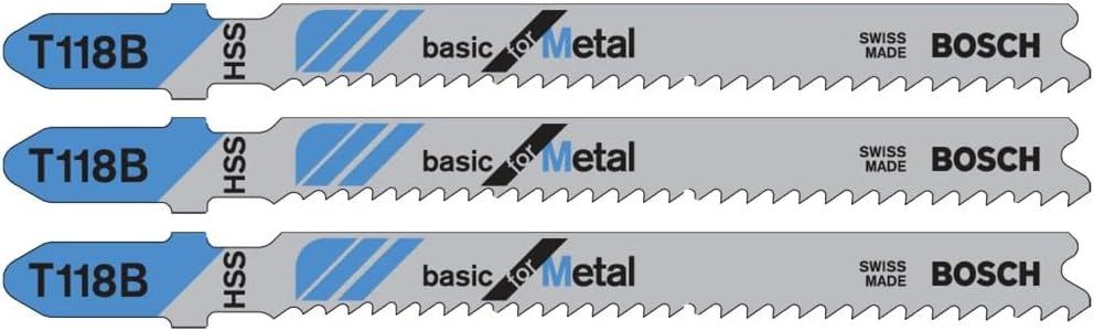 imageBosch T118GFS 5Piece 314 in 36 TPI Basic for Stainless Steel TShank Jig Saw BladesStraight Cuts for Metal