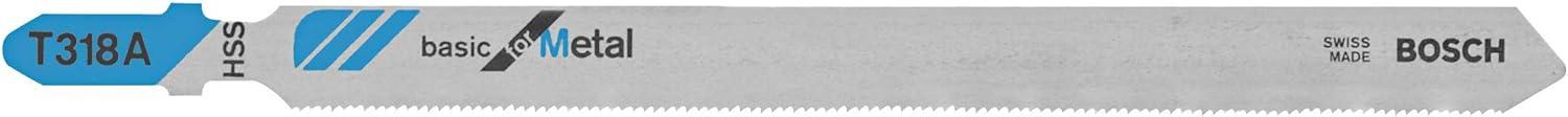 imageBosch T118GFS 5Piece 314 in 36 TPI Basic for Stainless Steel TShank Jig Saw BladesStraight Cuts for Metal