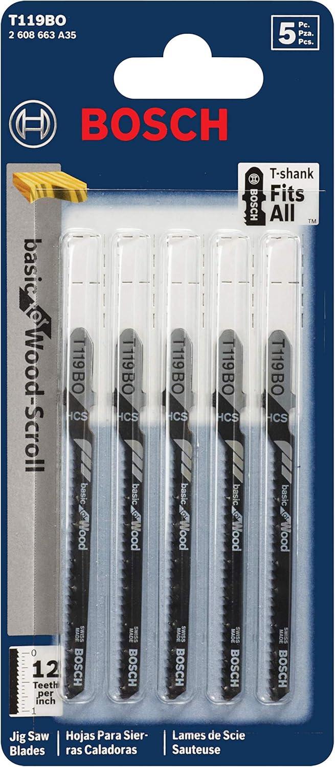 imageBosch T119BO 3Inch 12Tooth Jig Saw Blades 5Pack