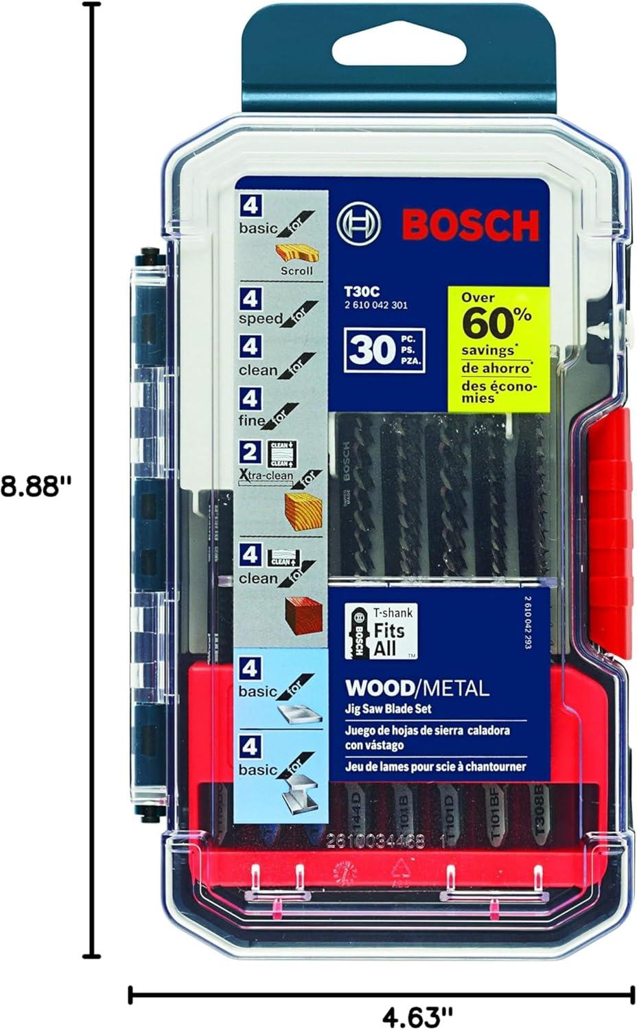 imageBosch TPW005 5 pc TShank Jig Saw Blade Set for ProWood30Pack