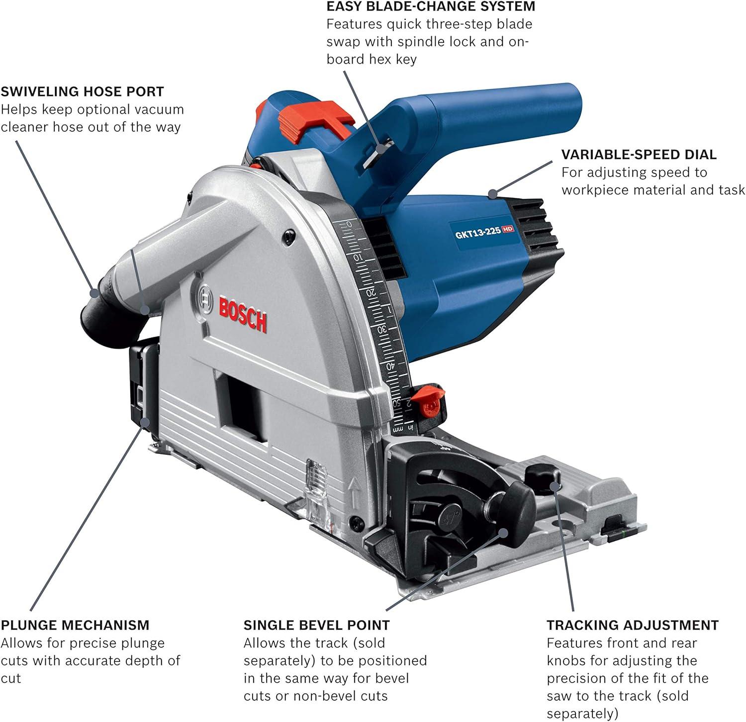 imageBosch Tools Track Saw GKT13225L 612 In Precision Saw with Plunge Action amp Carrying Case