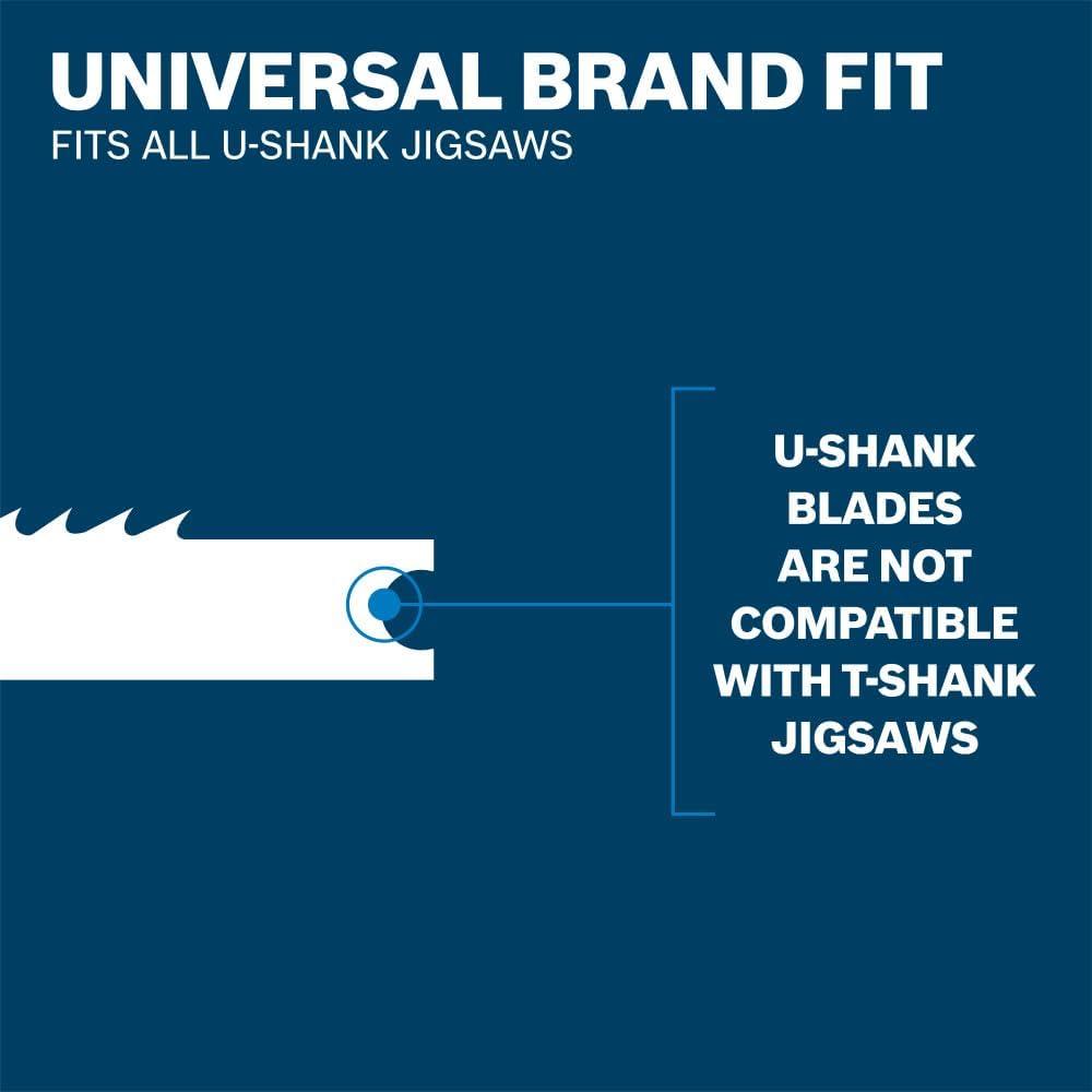 imageBosch U101AO 5 pc 314 in 20 TPI Clean for Wood UShank Jig Saw Blades