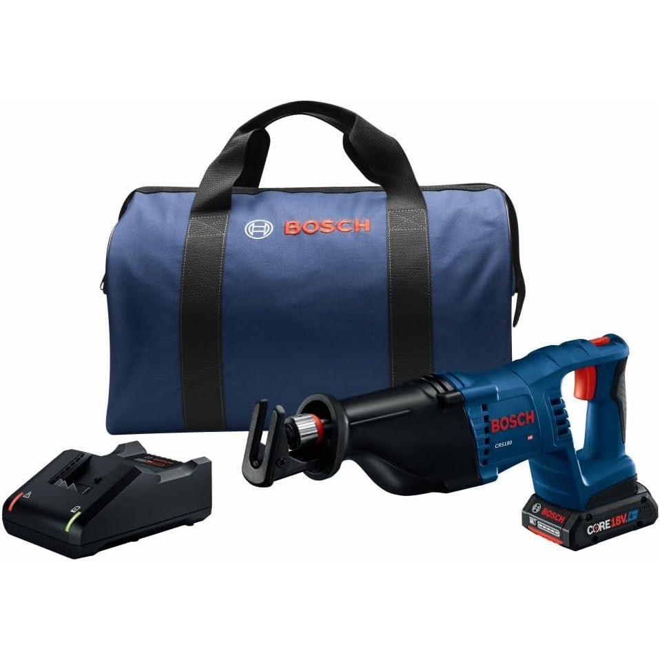 imageBOSCH CRS180B 18V 118 In DHandle Reciprocating Saw Bare Toolw 18V 4 Ah Battery