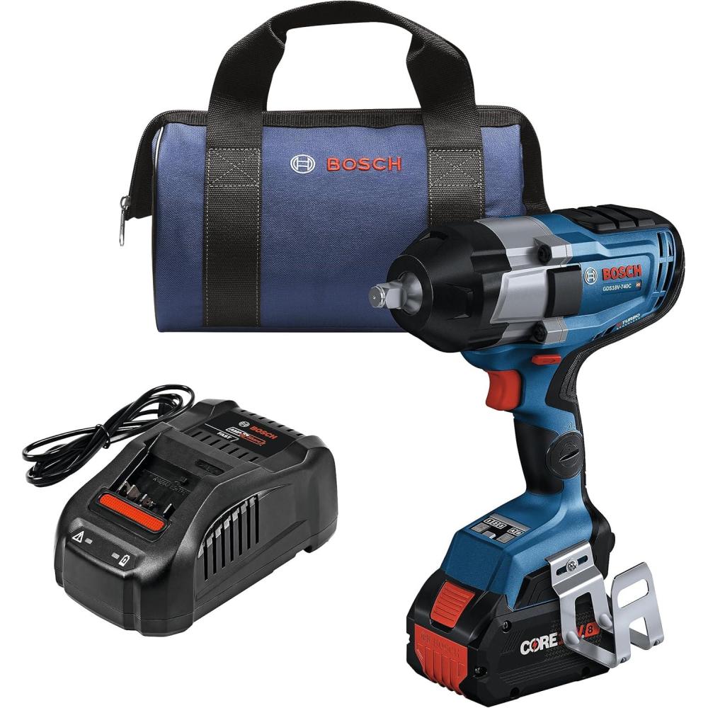 imageBOSCH GDS18V740CN PROFACTOR 18V ConnectedReady 12 In Impact Wrench with Friction Ring Bare Toolw 18V 8 Ah Battery  Bluetooth Connectivity