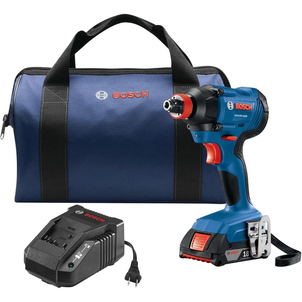 imageBOSCH GDX18V1600B12 18V 14 In and 12 In TwoInOne BitSocket Impact Driver Kit