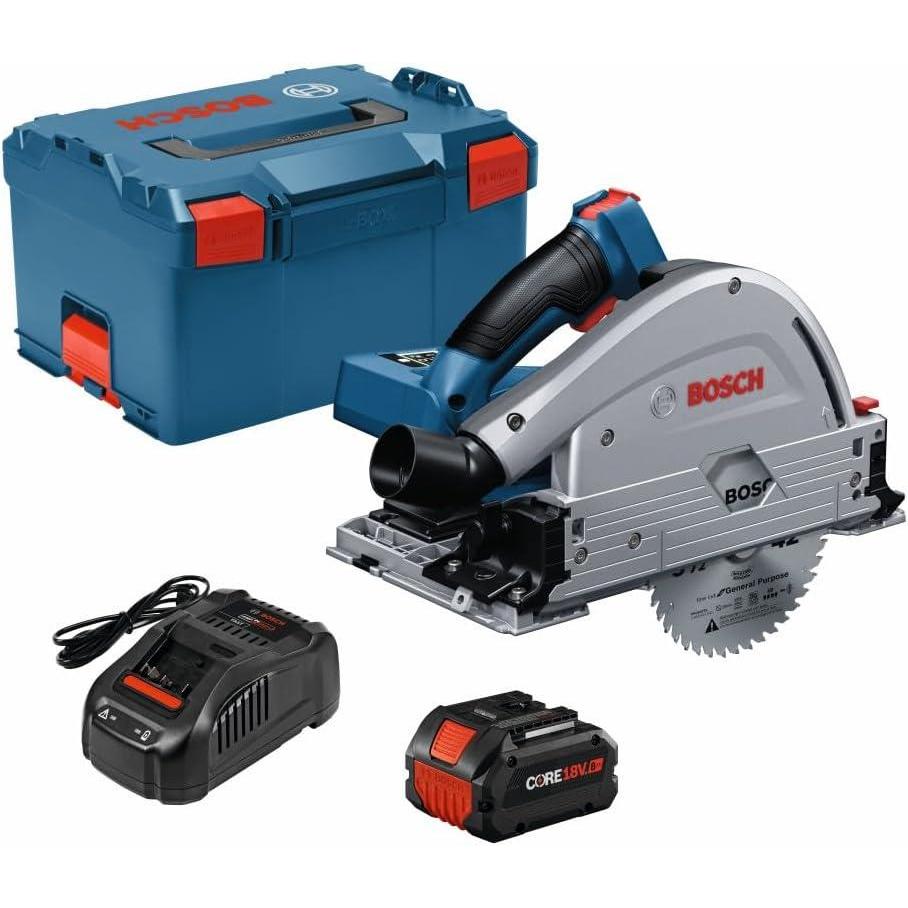 imageBOSCH GKT18V20GCL14 PROFACTOR 18V ConnectedReady 512 In Track Saw Kit with 1 CORE18V 8 Ah High Power Batteryw Starter Kit